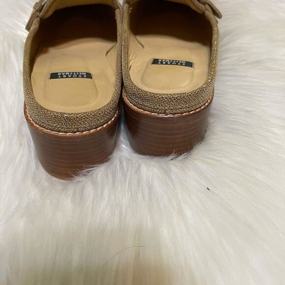 Stuart Weitzman tan leather backless loafers, size 7 1/2 - Picture 7 of 12